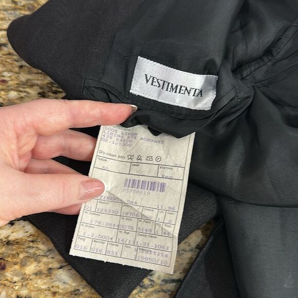 Davis For Men Vestimenta Chicago Linen Black Single Breasted Blazer Size 42 R - Picture 9 of 13